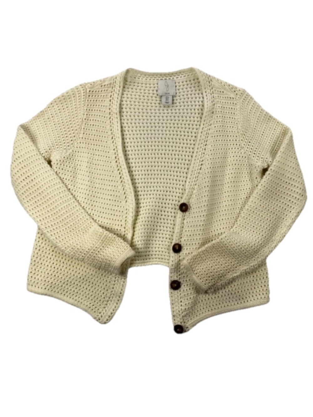Joie Women's Cropped Open Knit Cardigan Cream Size Small